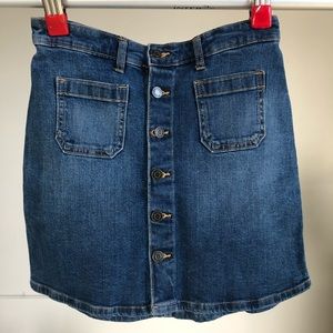 Gap denim button up a line button up skirt